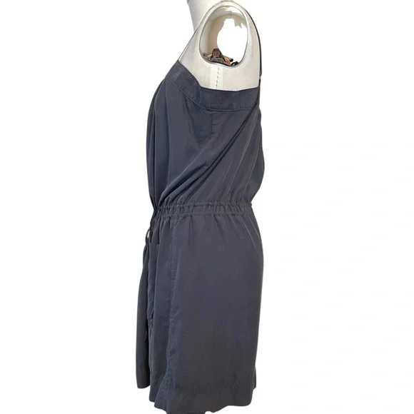 ❤️ GAP Charcoal Gray Drawstring Tie Waist Mini Dress - Picture 4 of 8